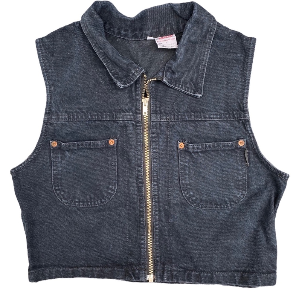 Vintage BONGO Nice Faded Black Denim Vest